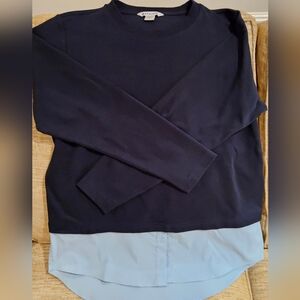 Athleta Dark Blue and Light Blue Long Sleeve Top